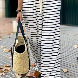 Striped Wide-Leg Pants